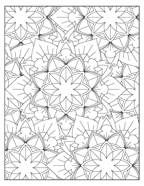 Floral coloring pattern page design