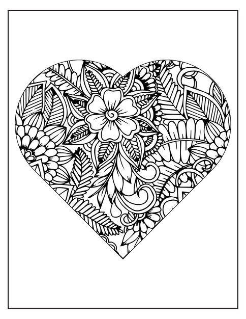 Vector floral coloring pattern page kdp