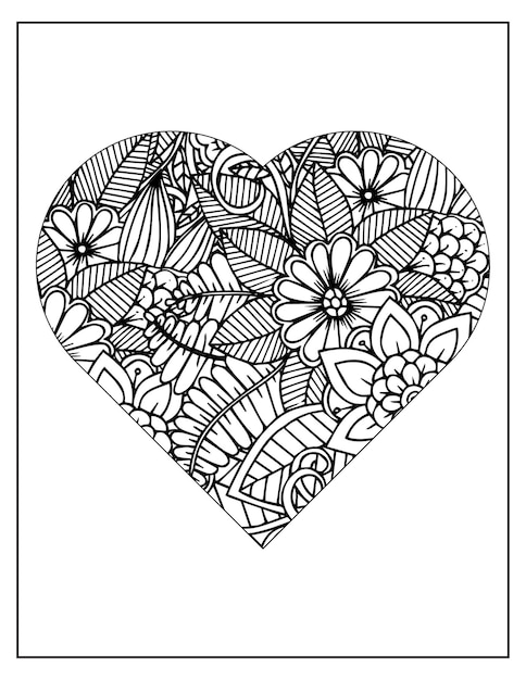 Floral coloring pattern page KDP