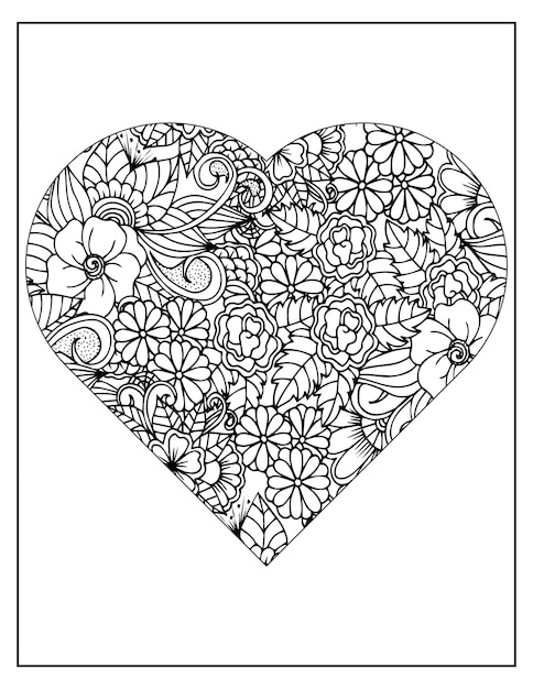 Vector floral coloring pattern page kdp