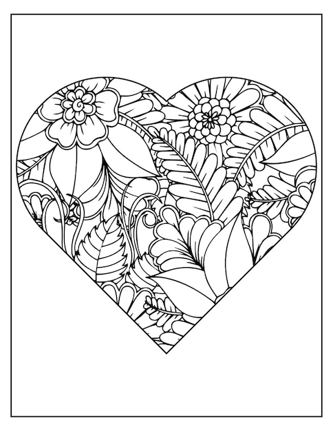 Vector floral coloring pattern page kdp