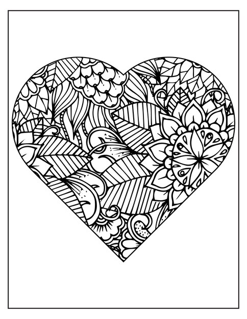 Floral coloring pattern page KDP