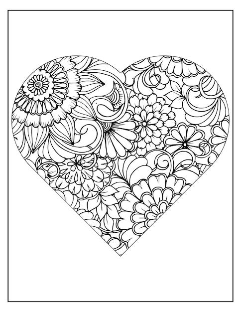 Floral coloring pattern page KDP