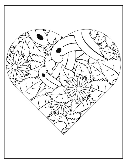 Vector floral coloring pattern page kdp