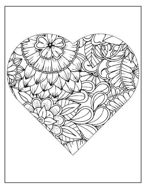 Floral coloring pattern page kdp