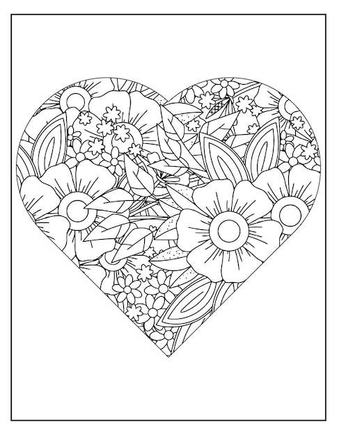 Vector floral coloring pattern page kdp