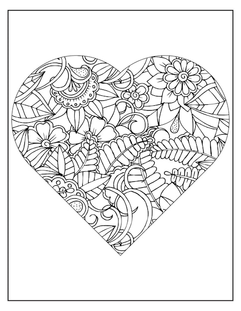 Vector floral coloring pattern page kdp