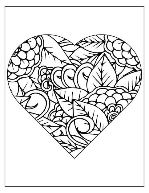 Vector floral coloring pattern page kdp