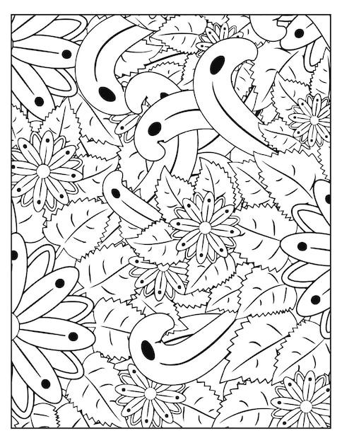 꽃 색칠 패턴 페이지 KDP