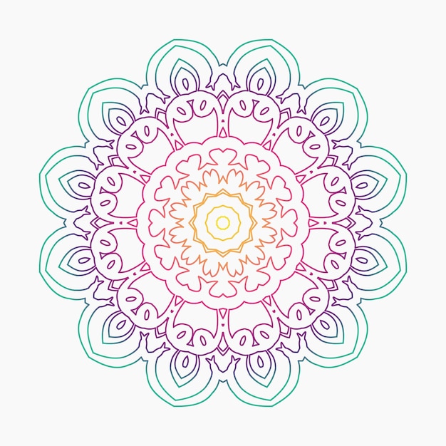 Floral colourful mandala relaxation patterns unique design Hand drawn pattern