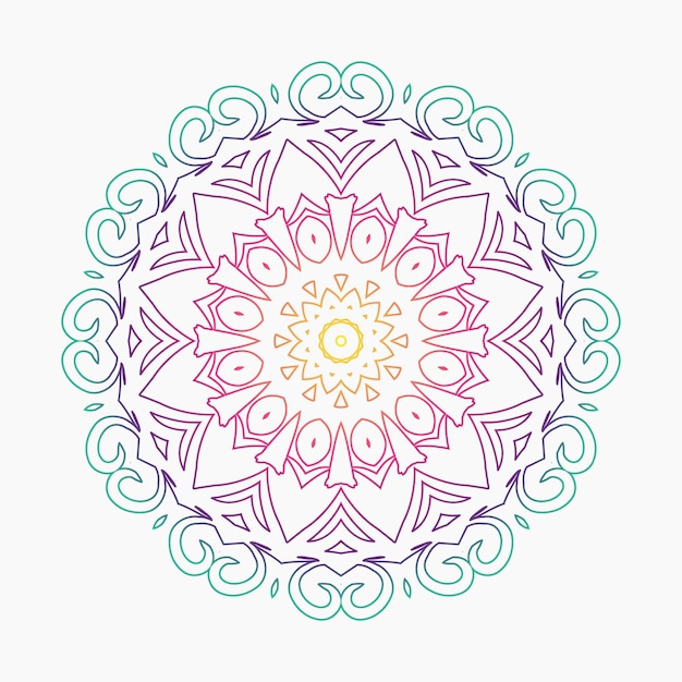 Floral colourful mandala relaxation patterns unique design Hand drawn pattern