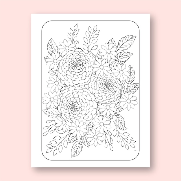 Floral Colring Page For Adult and child