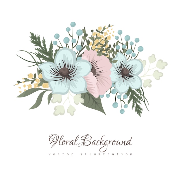 Premium Vector | Floral composition with colorful flower.