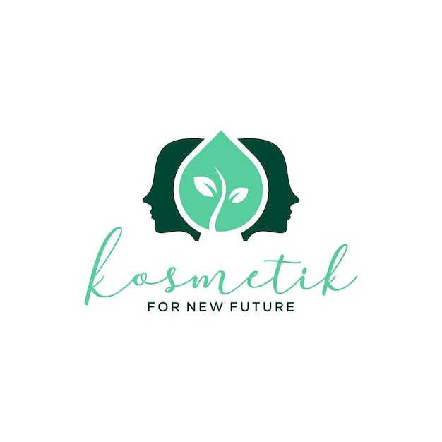 Вектор floral cosmetic face logo компания современного дизайна