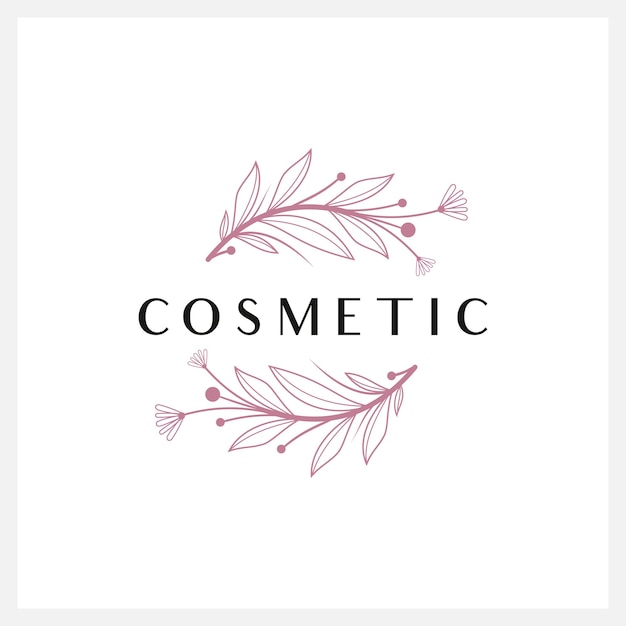 Floral cosmetic logo design