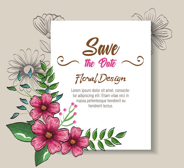 Floral decoratie flyers ansichtkaarten vintage stijl