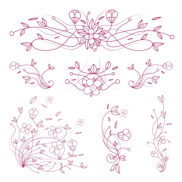 Vector floral decoratieve elementen