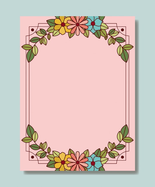 Floral decoration circular frame