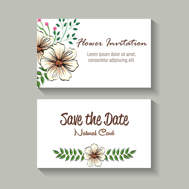 Floral decoration flyers postcards vintage style