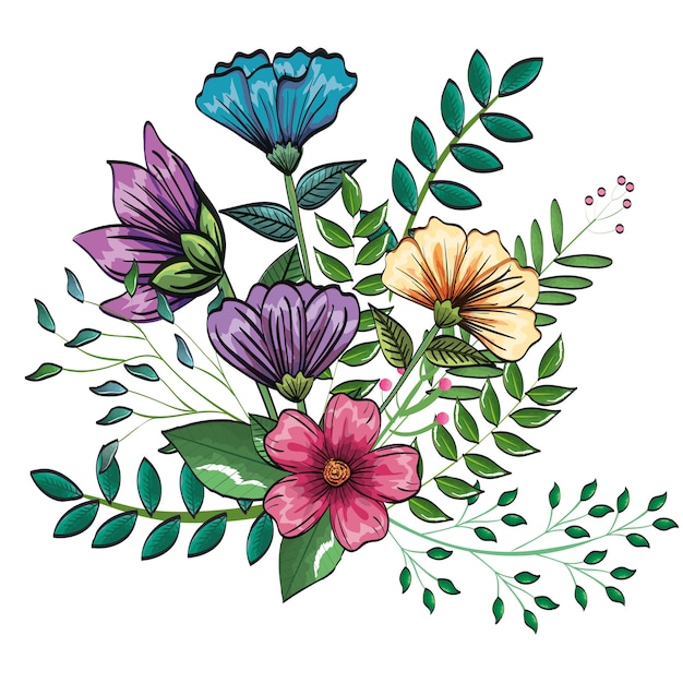 Vector floral decoration vintage style