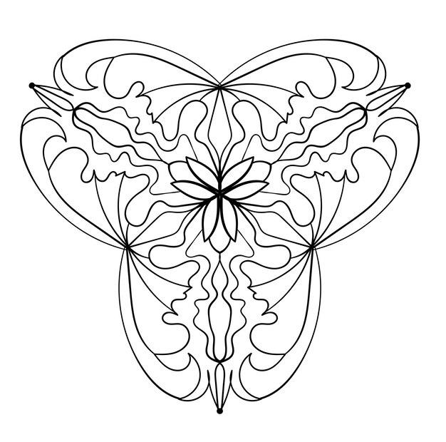Elementi decorativi floreali elegante motivo doodle illustrazione vettoriale