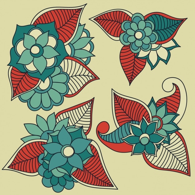 Vector floral decorative elements