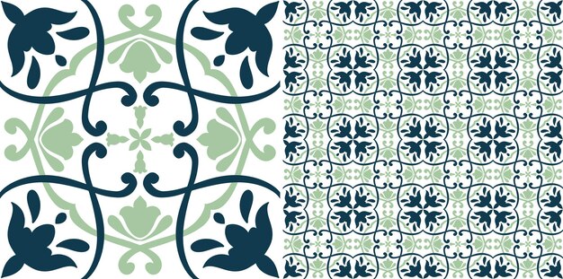 Vector floral decorative seamless tile pattern design