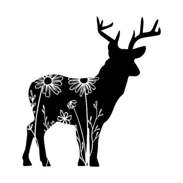 Floral Deer Illustration