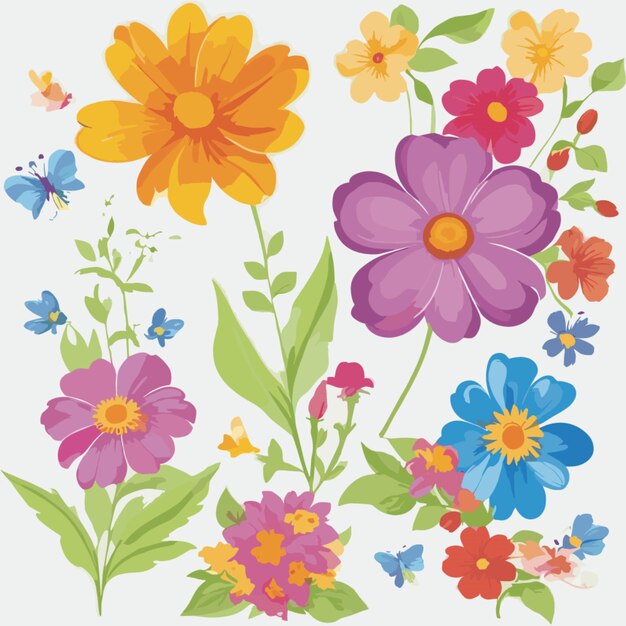 Vector floral design cartoon vector