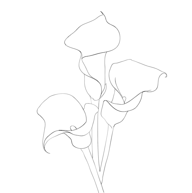 Floral design element en handgetekende vectorillustratie