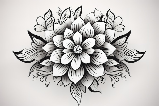 Vector floral design vector lijntekeningen illustratie rococo behang art nouveau achtergrondpatroon