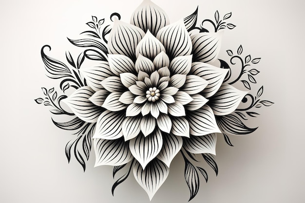Floral Design Vector lijntekeningen illustratie rococo behang art nouveau achtergrondpatroon
