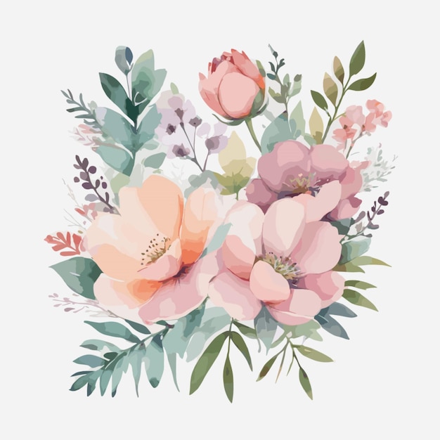 Floral design vector on a white background