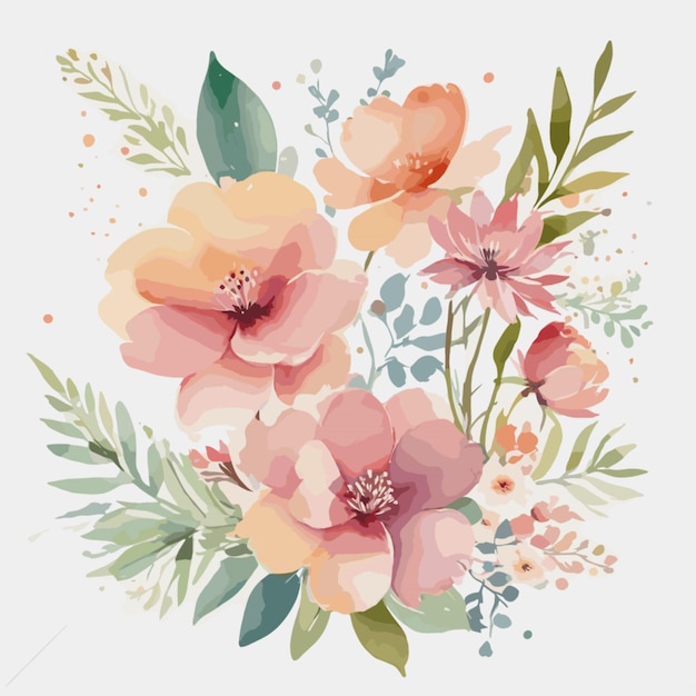 Floral design vector on a white background