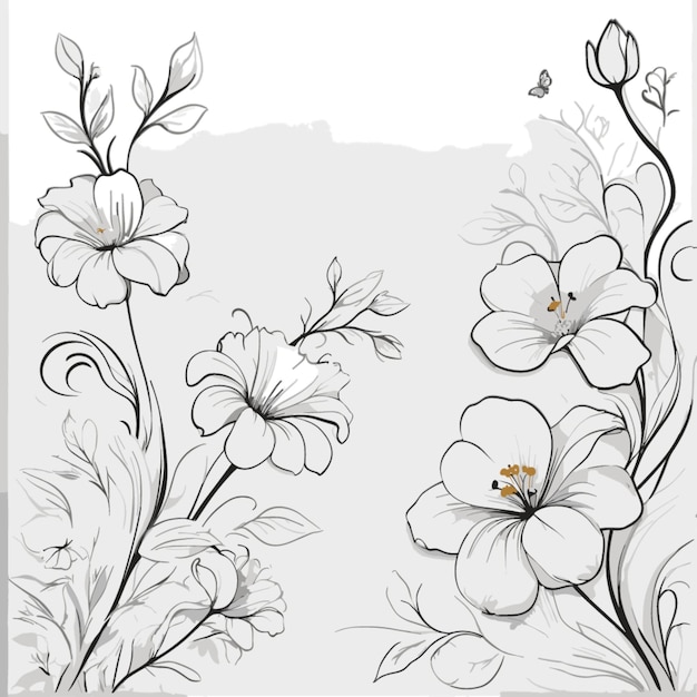 Premium Vector | Floral design vector on a white background