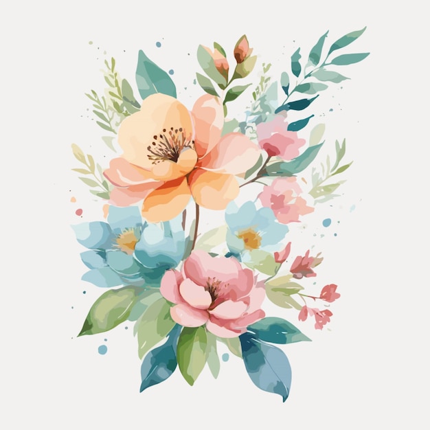 Floral design vector on a white background