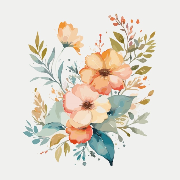 Floral design vector on a white background