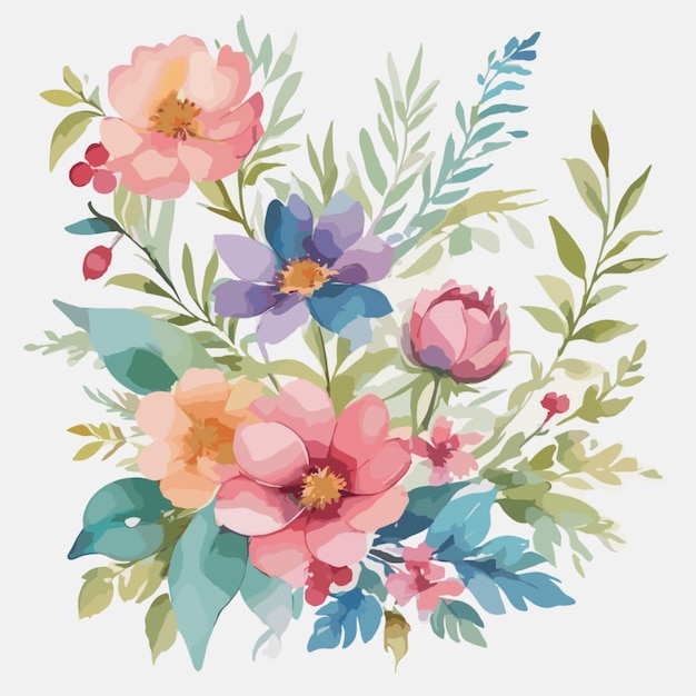 Floral design vector on a white background