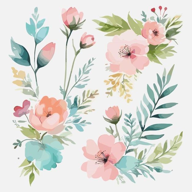Premium Vector | Floral design vector on a white background