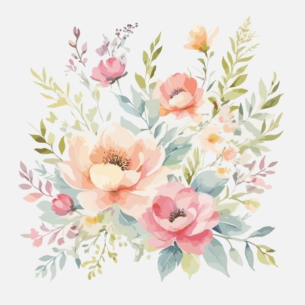 Floral design vector on a white background