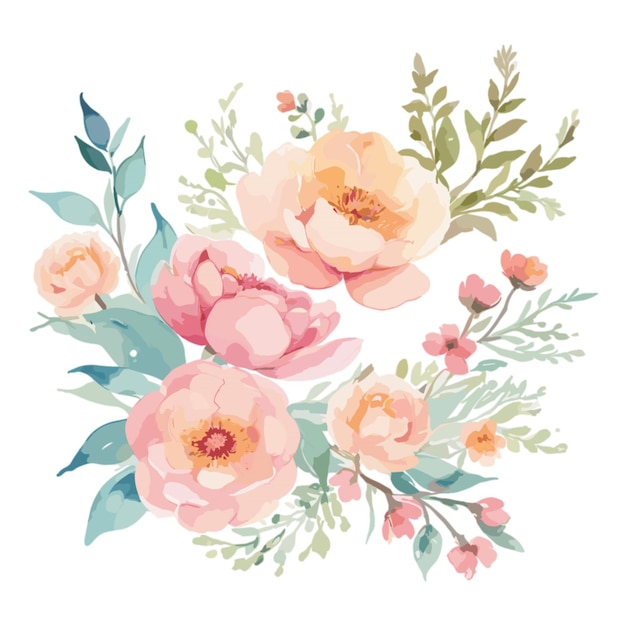 Floral design vector on a white background