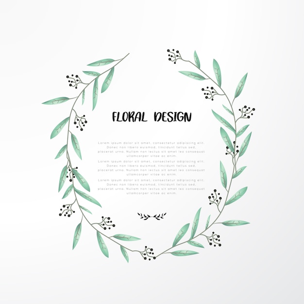 Floral design with leaves