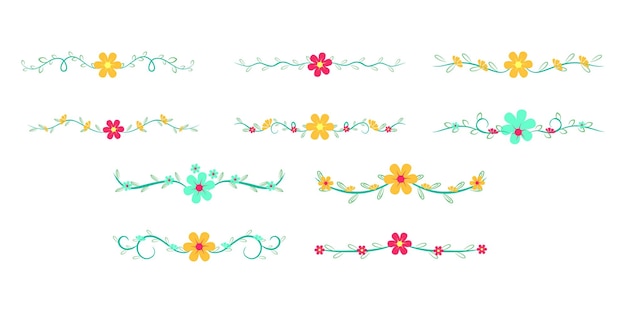 Vector floral divider border