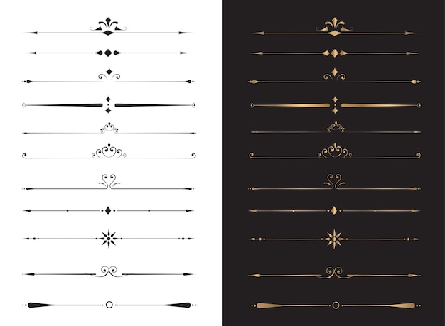 Vettore collezione di elementi decorativi divisori floreali