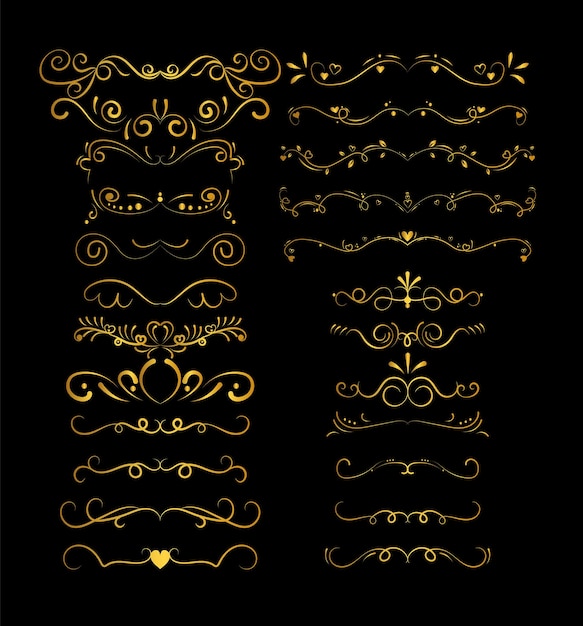 Vector floral dividers elements collection decoration