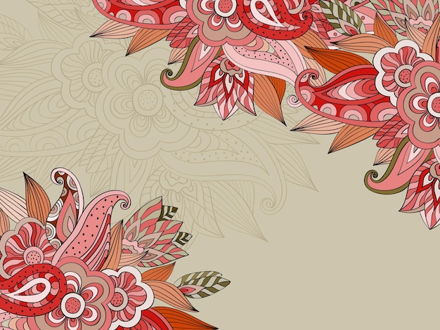 Vector floral doodle background vector design