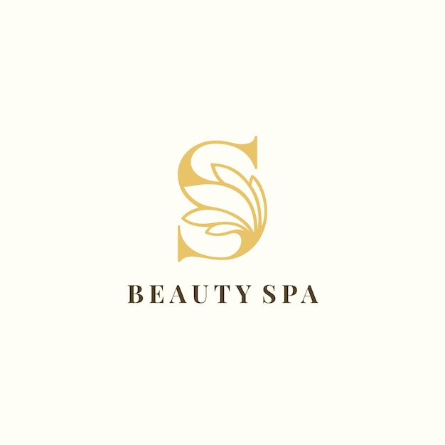 Vettore logo floreale elegante a lettera s per beauty spa e cosmetici per la cura della salute