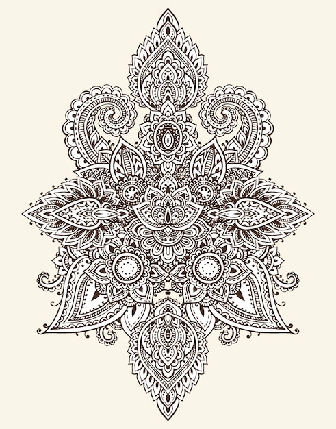 Vector floral elements based on traditional asian ornaments. paisley mehndi