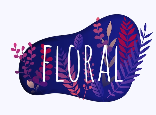 Floral elements. Hand drawn design elements