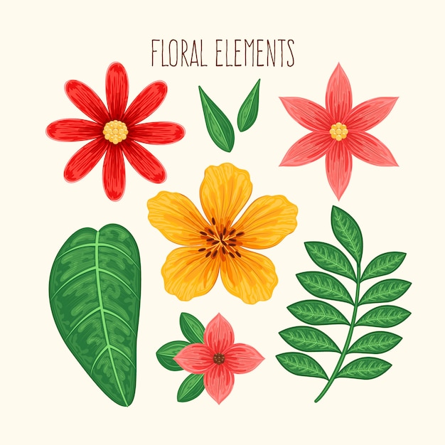 Vector floral elements